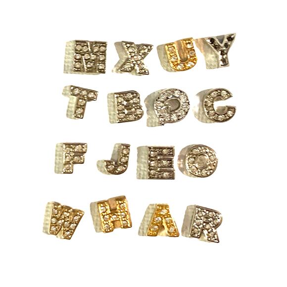 Lot 100+ Floating Locket Jewelry Charms Gold Silver Alphabet Initials Letters - Picture 5 of 12